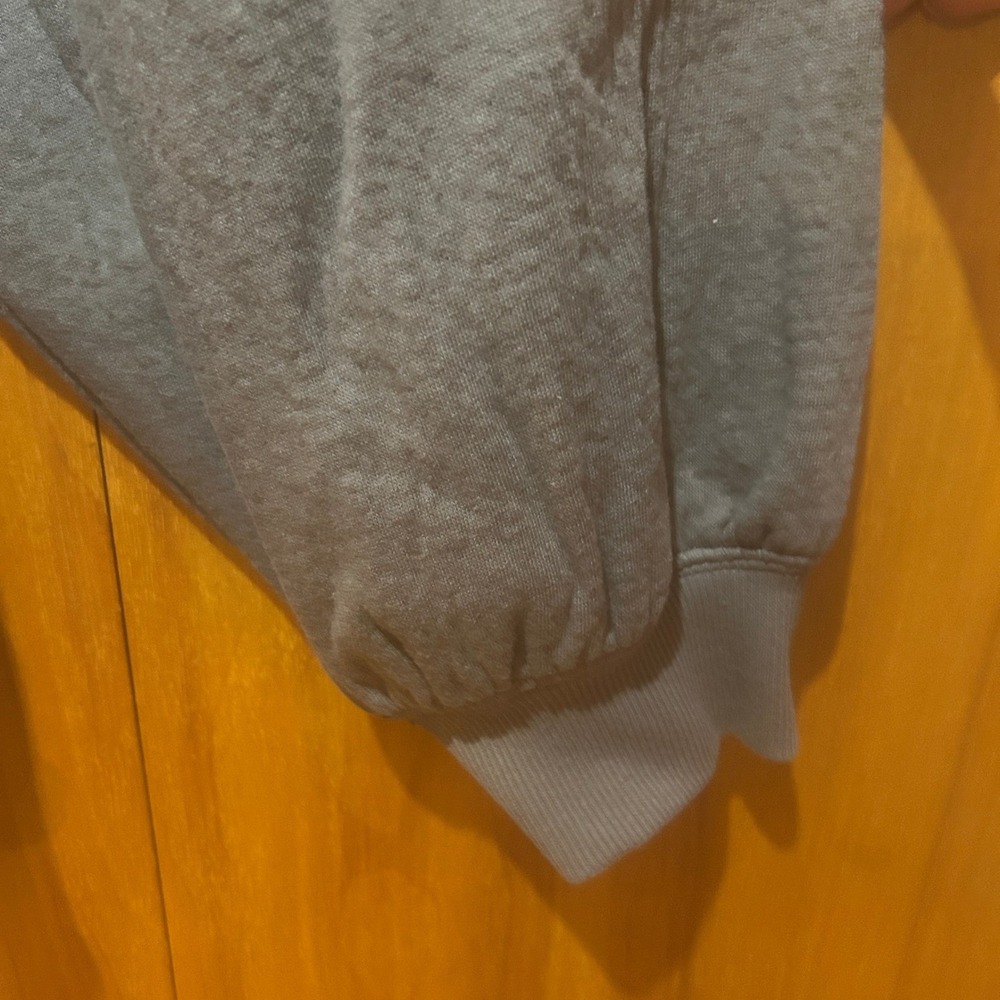 Aerie Sweatshirt Womens Large Oversized Gray Textured Tie Front Loungewear - Picture 3 of 9
